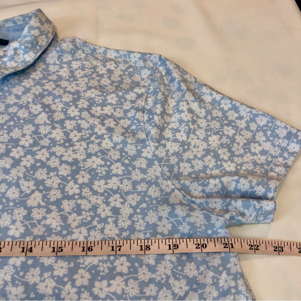 Mens Perry Ellis Blue White Polo Shirt - Picture 12 of 16
